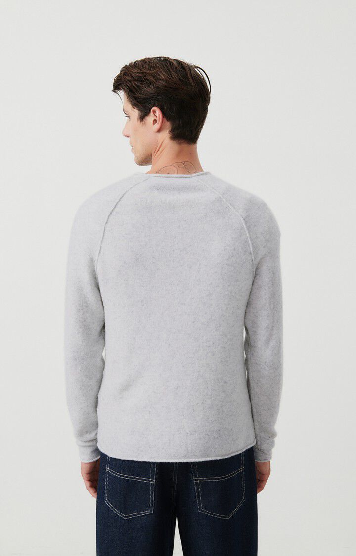 American Vintage Pull Homme Damsville - GRIS CHINE 80 Manches Longues Gris - E24