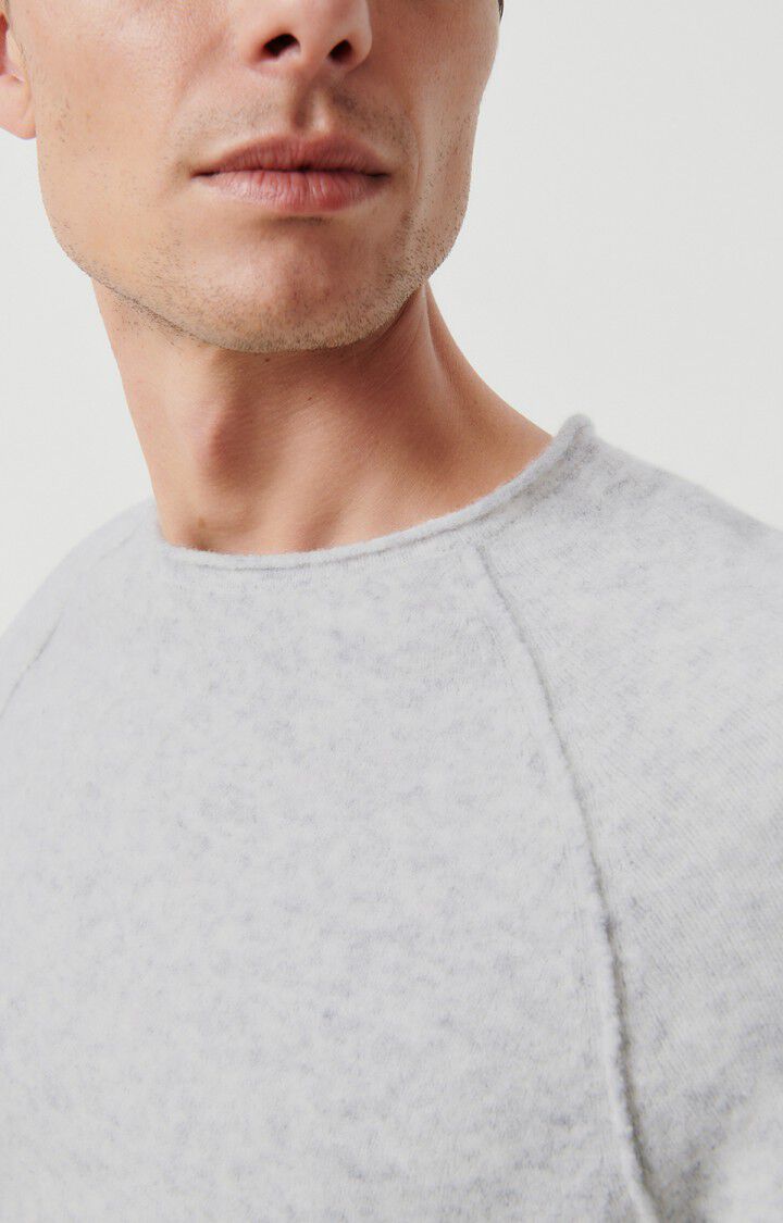 American Vintage Pull Homme Damsville - GRIS CHINE 80 Manches Longues Gris - E24