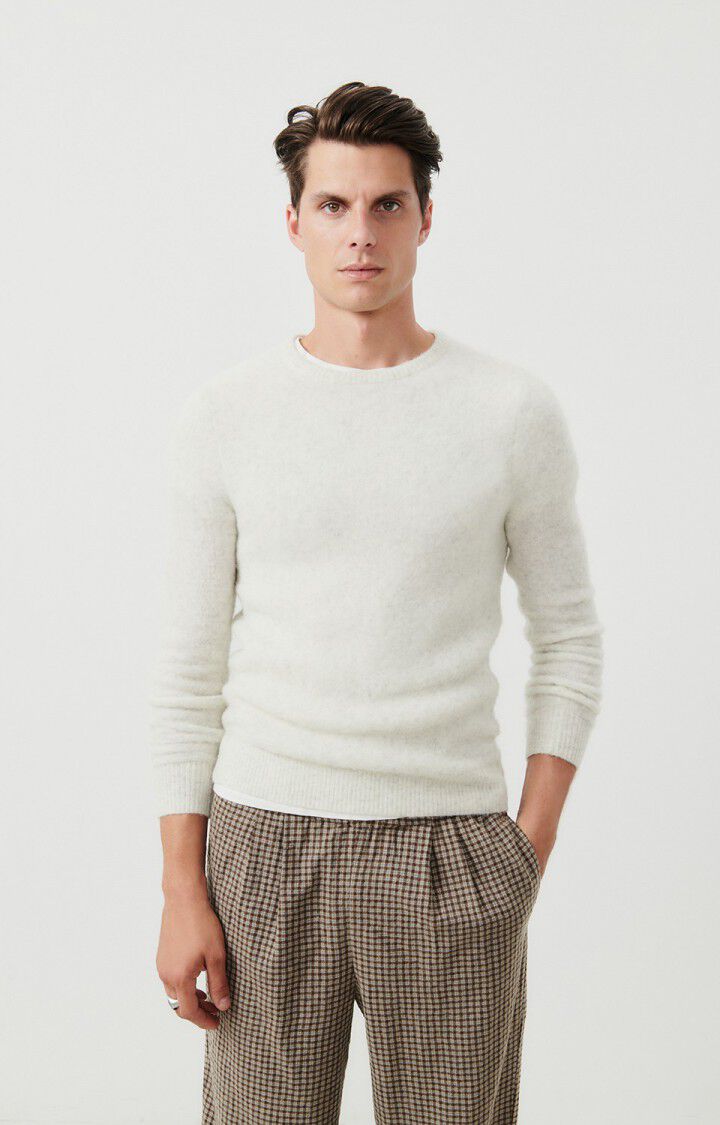 american vintage Pull homme Dazington - ECRU MULTICHINE 66 Manches longues Beige - E24