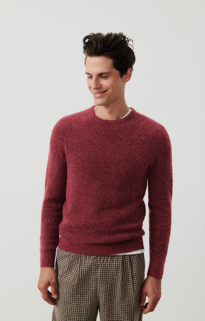 american vintage Pull homme Dazington - GRIOTTE MULTICHINE 66 Manches longues Rouge - H23