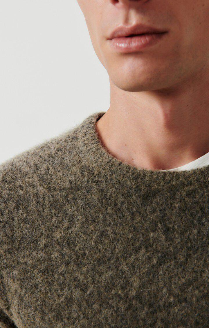 American Vintage Pull Homme Dazington - KAKI GRIS MULTICHINE 66 Manches Longues Vert - H23