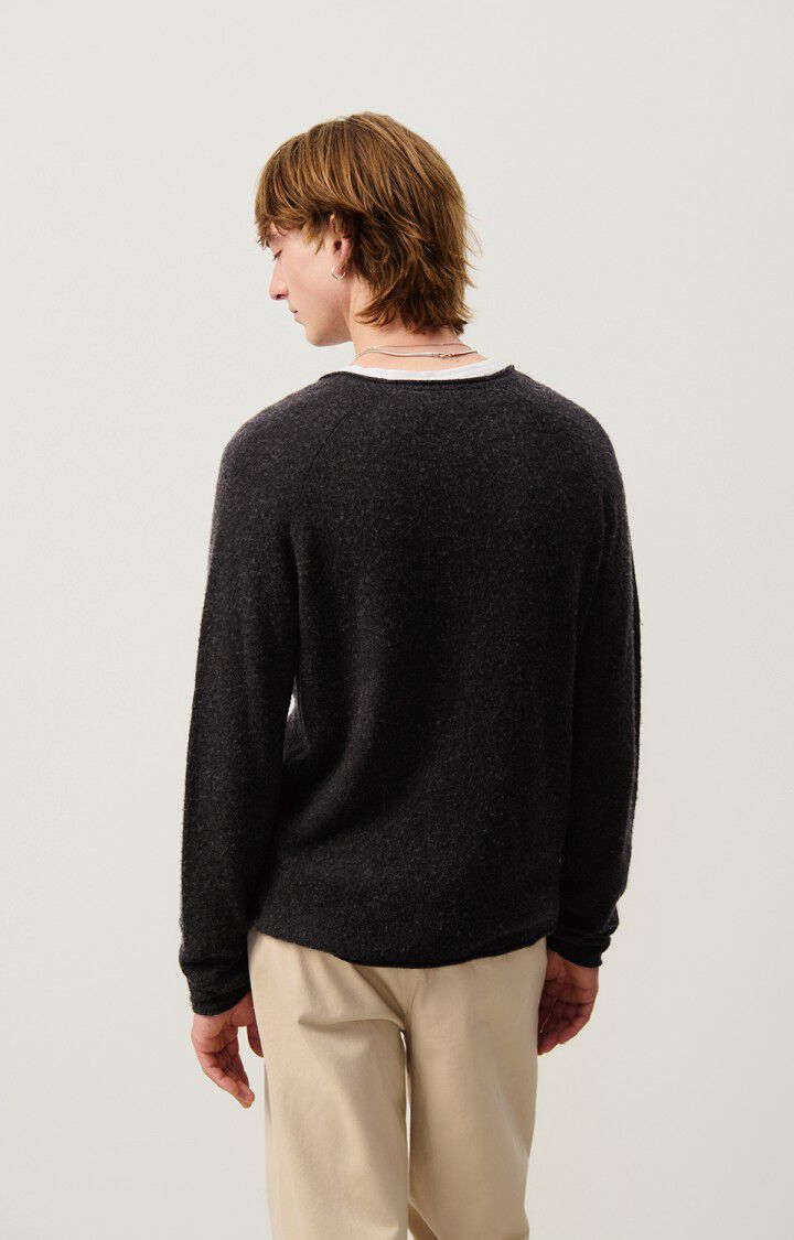 American Vintage Pull Homme Docatown - CHARBON CHINE 80 Manches Longues Noir - E25