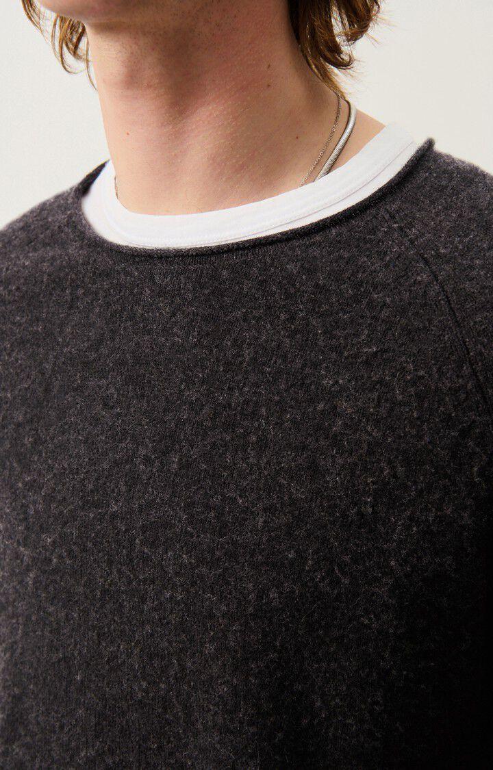 American Vintage Pull Homme Docatown - CHARBON CHINE 80 Manches Longues Noir - E25