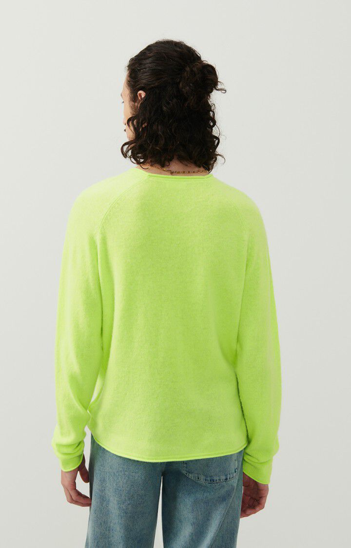 American Vintage Pull Homme Docatown - JAUNE FLUO CHINE 80 Manches Longues Jaune - E24