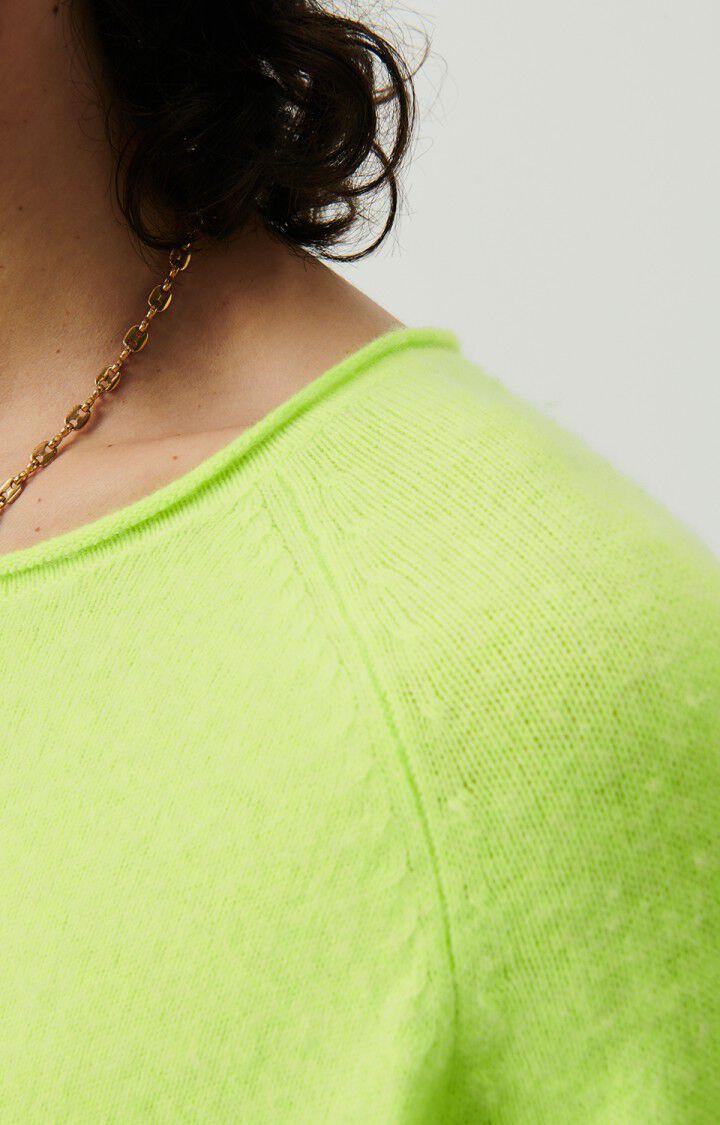 American Vintage Pull Homme Docatown - JAUNE FLUO CHINE 80 Manches Longues Jaune - E24