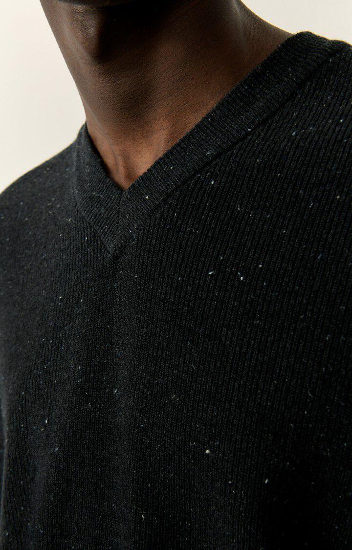 American Vintage Pull Homme Dozborow - CENDRE CHINE 19 Manches Courtes Noir - E23