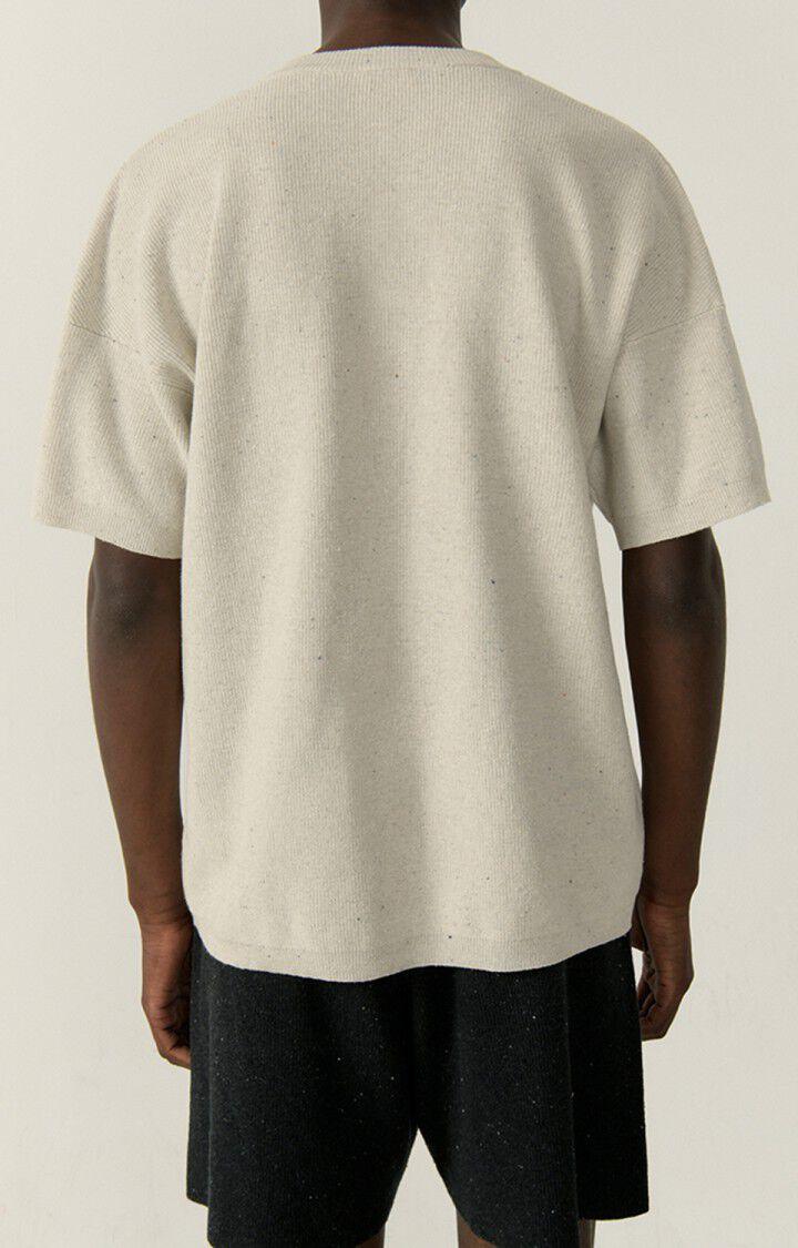 American Vintage Pull Homme Dozborow - ECRU CHINE 19 Manches Courtes Blanc - E23