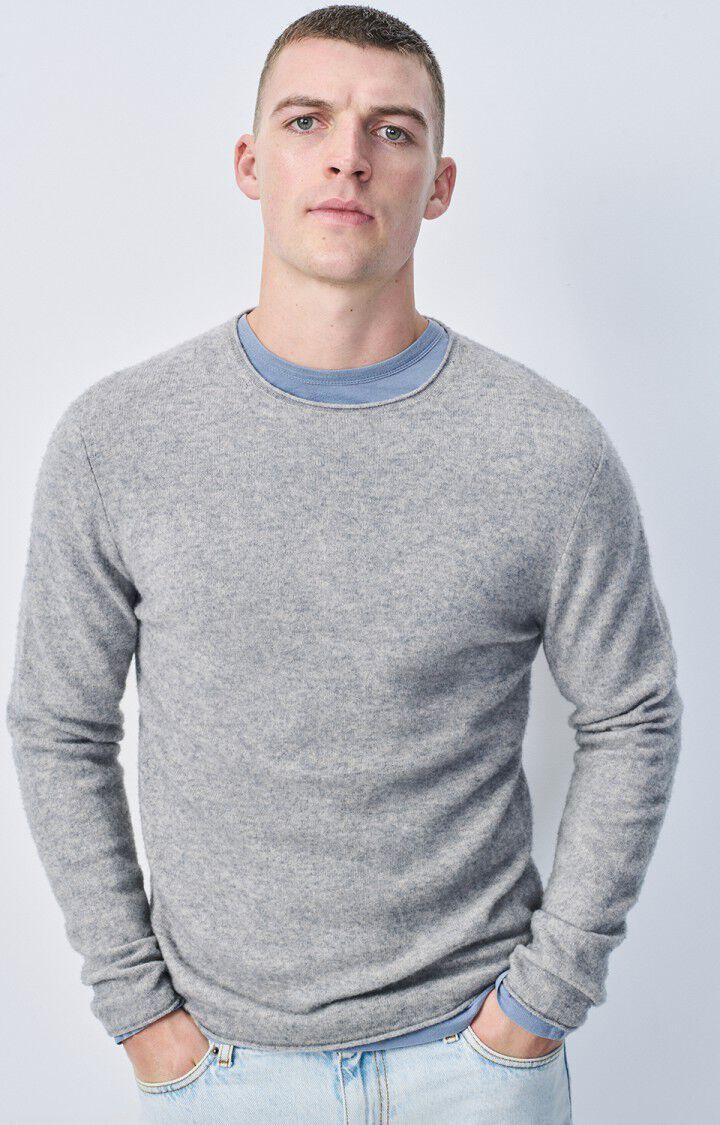 american vintage Pull homme Ducksbay - GRIS CHINE 66 Manches longues Gris - E25