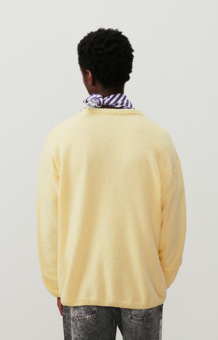 American Vintage Pull Homme Dylbay - ILE FLOTTANTE CHINE 64 Manches Longues Jaune - E24