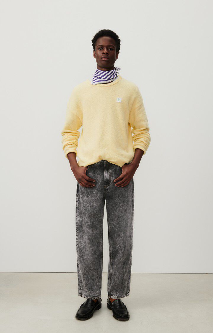 American Vintage Pull Homme Dylbay - ILE FLOTTANTE CHINE 64 Manches Longues Jaune - E24