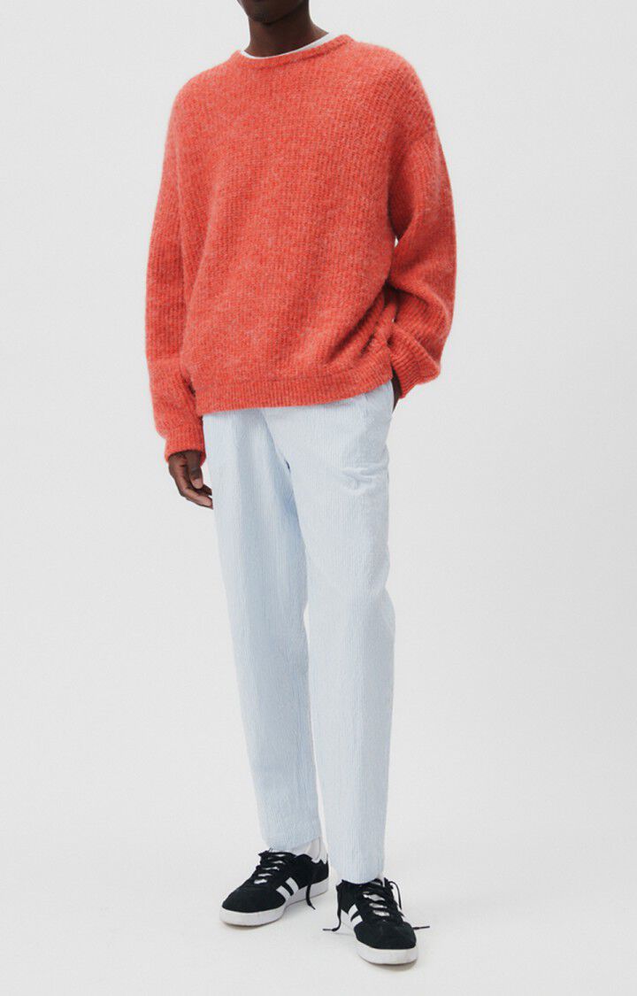 American Vintage Pull Homme East - CAPUCINE CHINE 55 Manches Longues Rouge - E23