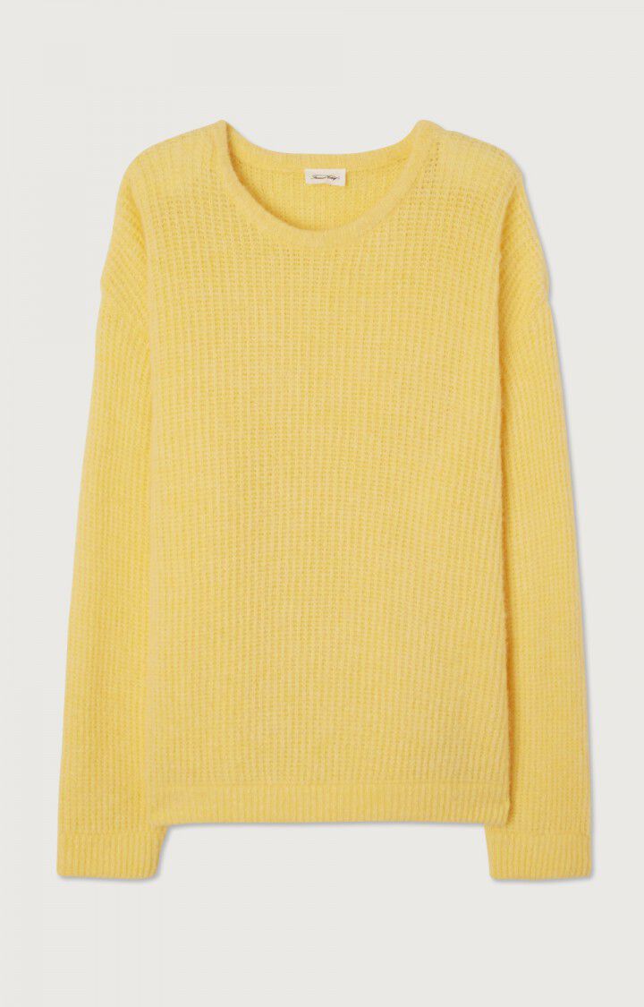 american vintage Pull homme East - COQUILLE CHINE Manches longues Jaune - H22B