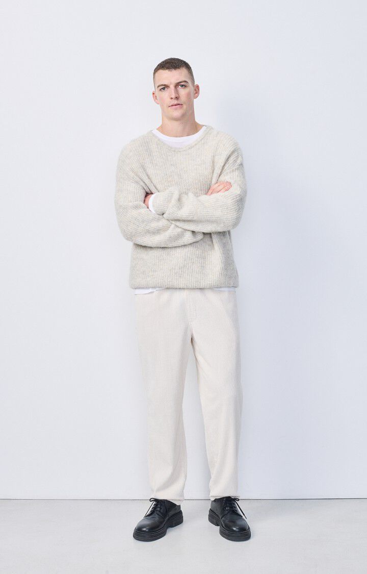 American Vintage Pull Homme East - POUDREUSE CHINE 55 Manches Longues Beige - E25