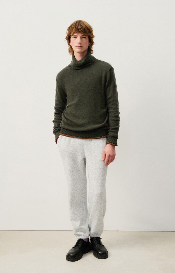 American Vintage Pull Homme Falyday - ALGUE CHINE NOIR 66 Manches Longues Vert - H24