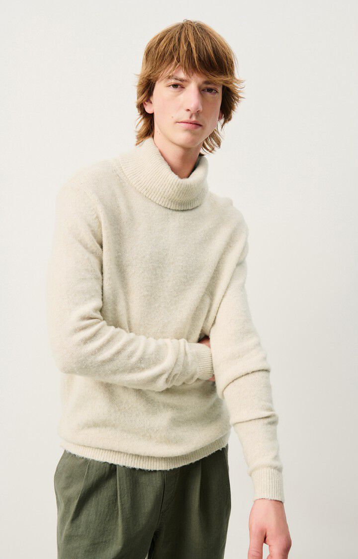 american vintage Pull homme Falyday - BISCUIT CHINE 66 Manches longues Beige - H24