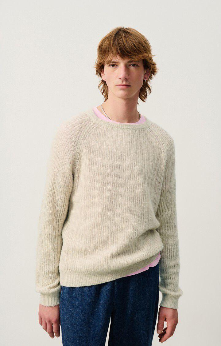 american vintage Pull homme Falyday - BISCUIT CHINE 80 Manches longues Beige - E25