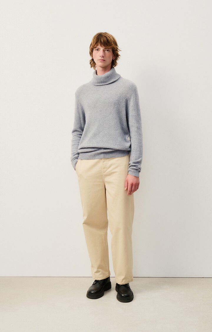 American Vintage Pull Homme Falyday - GRIS CHINE 66 Manches Longues Gris - H24