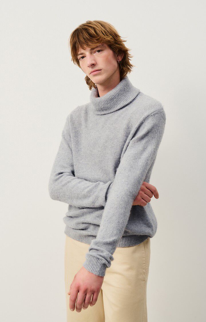 american vintage Pull homme Falyday - GRIS CHINE 66 Manches longues Gris - H24