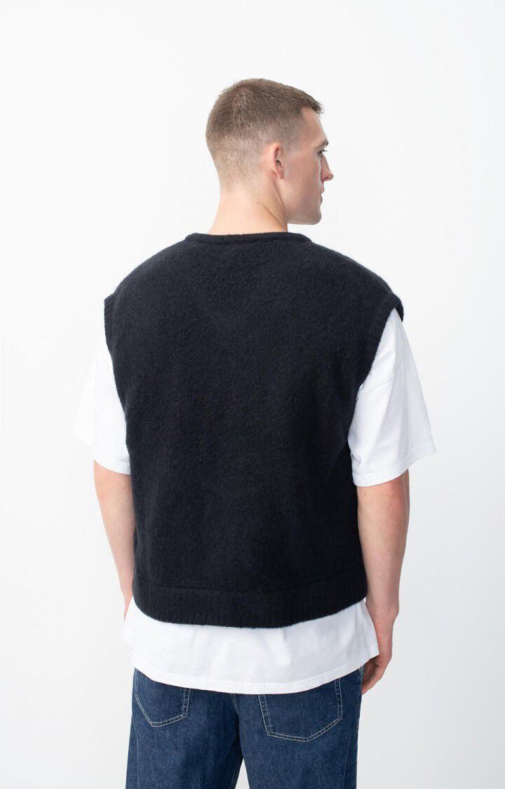 American Vintage Pull Homme Gylson - NOIR Sans Manches Noir - H24