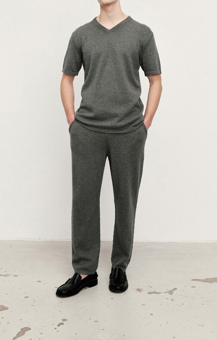 American Vintage Pull Homme Kezistreet - ANTHRACITE CHINE Gris - E22