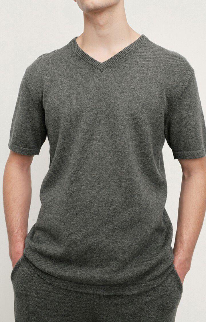 american vintage Pull homme Kezistreet - ANTHRACITE CHINE Gris - E22