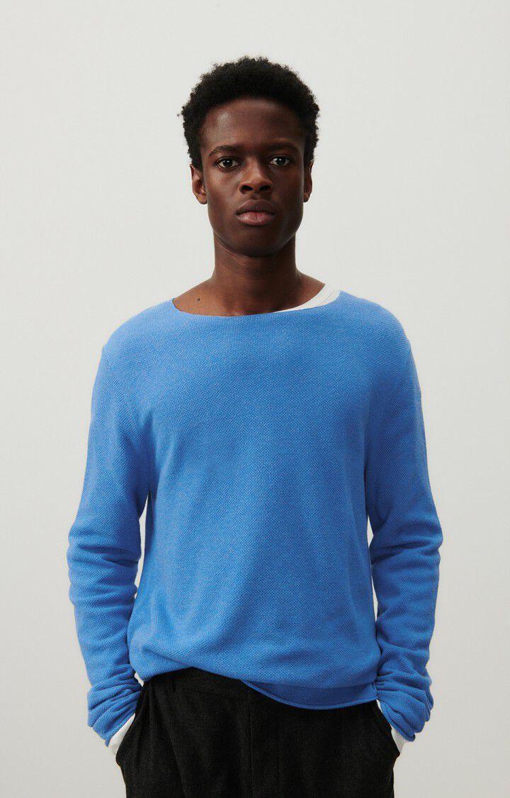 american vintage Pull homme Marcel - BALTIQUE CHINE 69 Manches longues Bleu - E24