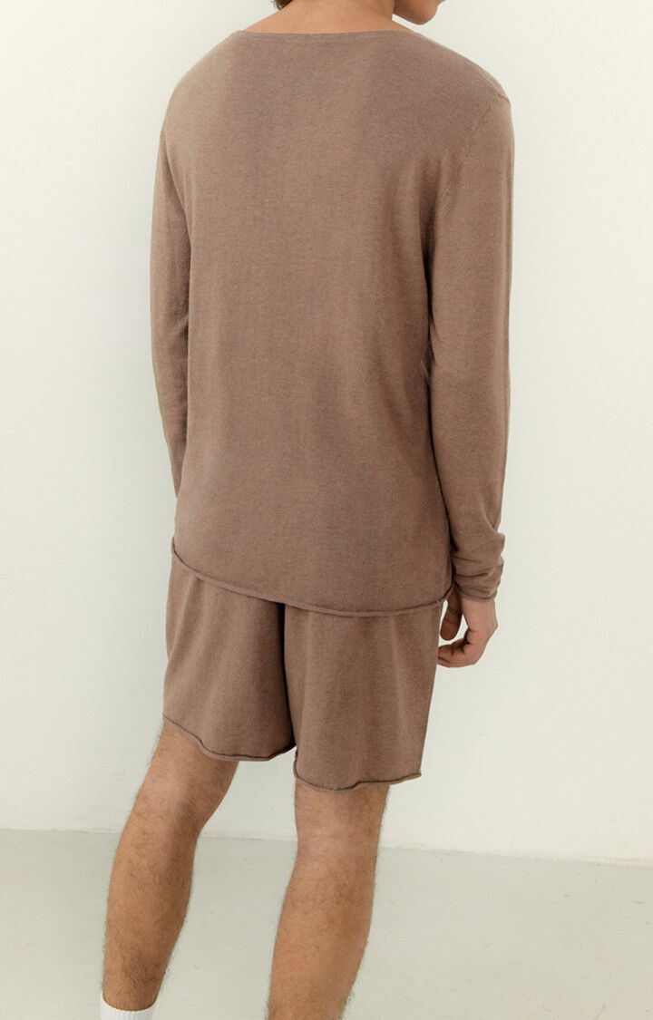 American Vintage Pull Homme Marcel - CAFE AU LAIT CHINE 69 Manches Longues Marron - E23