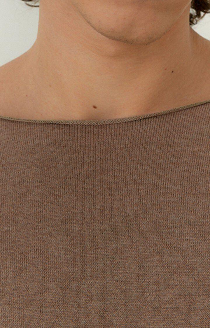 American Vintage Pull Homme Marcel - CAFE AU LAIT CHINE 69 Manches Longues Marron - E23