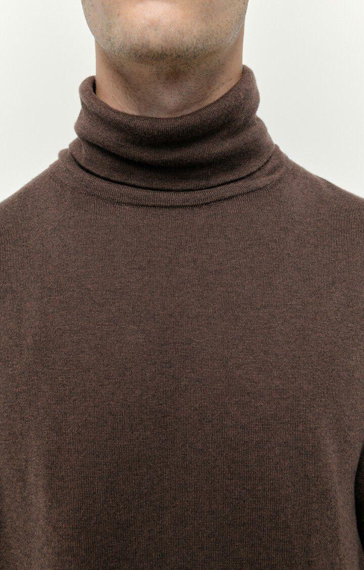 American Vintage Pull Homme Marcel - CHOCOLAT CHINE Manches Longues Marron - H22