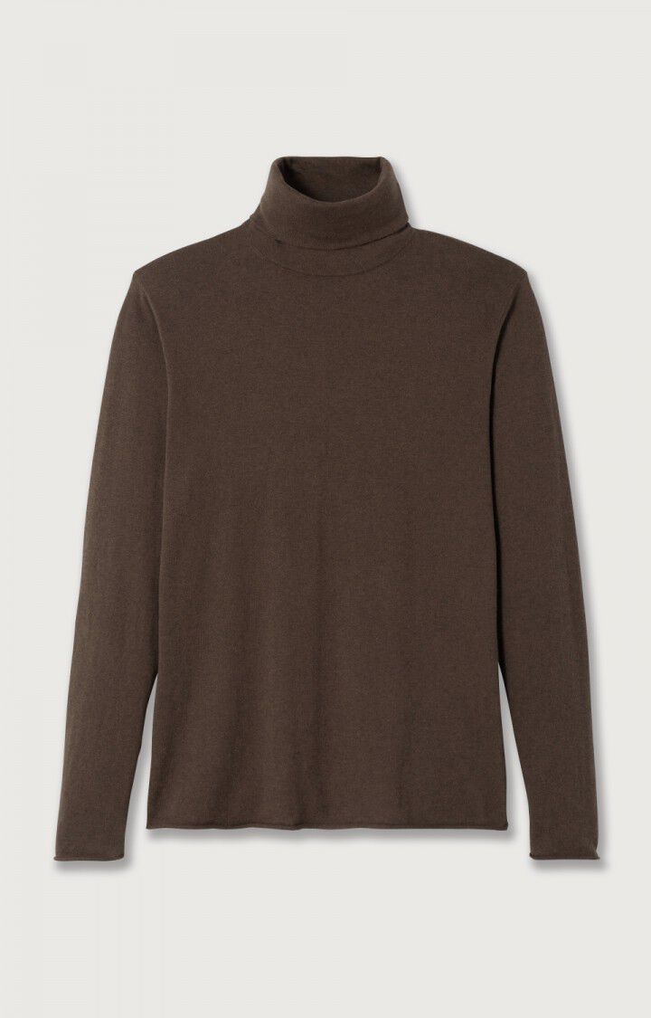 american vintage Pull homme Marcel - CHOCOLAT CHINE Manches longues Marron - H22B
