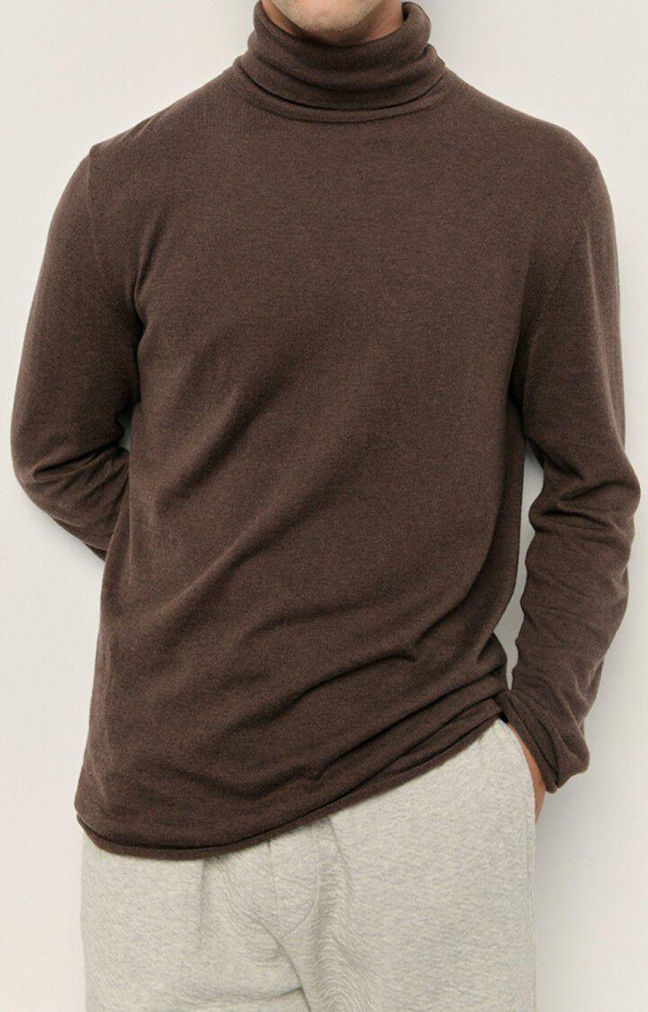 american vintage Pull homme Marcel - CHOCOLAT CHINE Manches longues Marron - H22