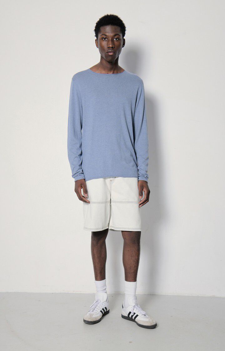 American Vintage Pull Homme Marcel - HORIZON CHINE 69 Manches Longues Bleu - E23