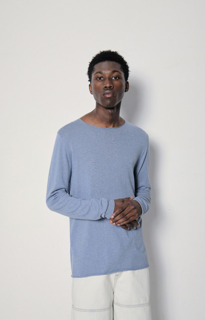 american vintage Pull homme Marcel - HORIZON CHINE 69 Manches longues Bleu - E23