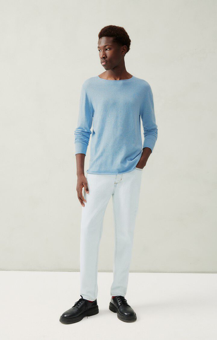 American Vintage Pull Homme Marcel - LAGON CHINE 69 Manches Longues Bleu - H23