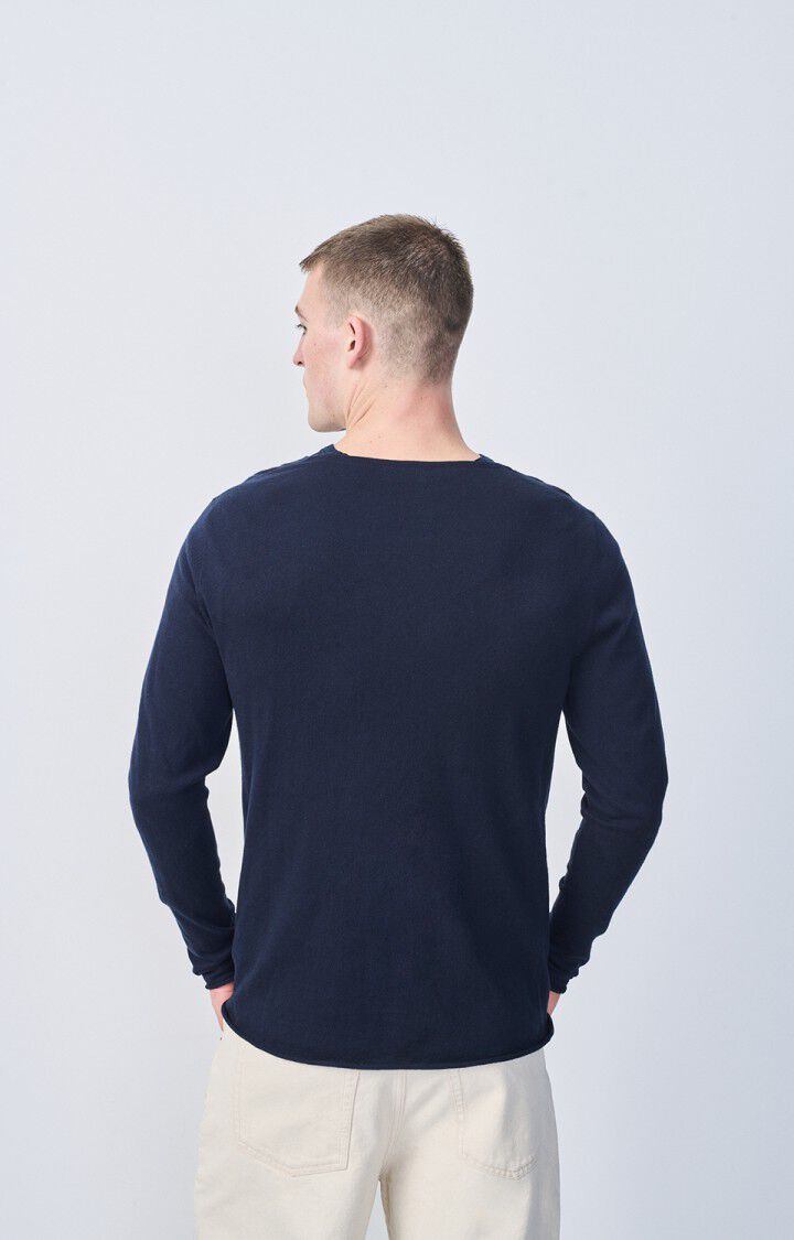 American Vintage Pull Homme Marcel - NAVY 69 Manches Longues Bleu - E25