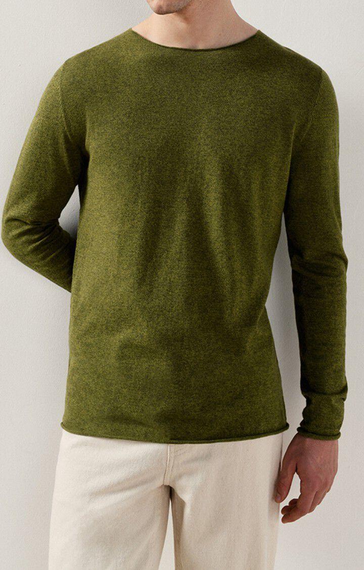 american vintage Pull homme Marcel - PYTHON MULTICHINE Manches longues Vert - E22