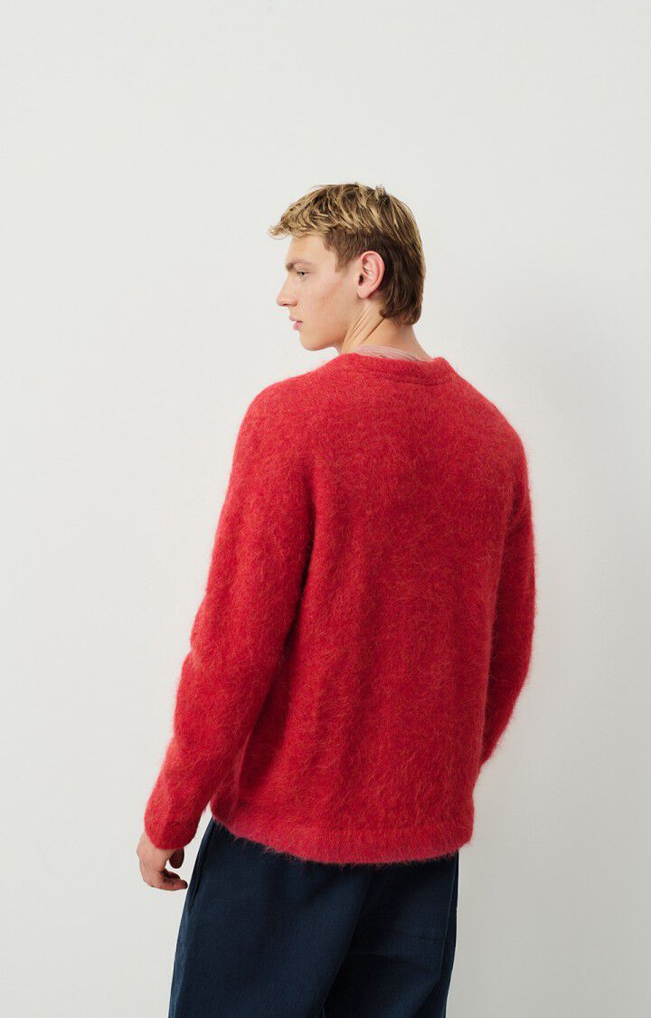 American Vintage Pull Homme Nuny - COCCINELLE CHINE 56 Manches Longues Rouge - H24