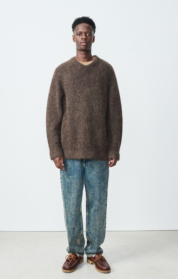 American Vintage Pull Homme Nuny - OURS CHINE 56 Manches Longues Marron - H24