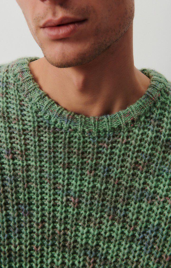 American Vintage Pull Homme Poyatown - ALOE VERA MULTICHINE 55 Manches Longues Vert - E24