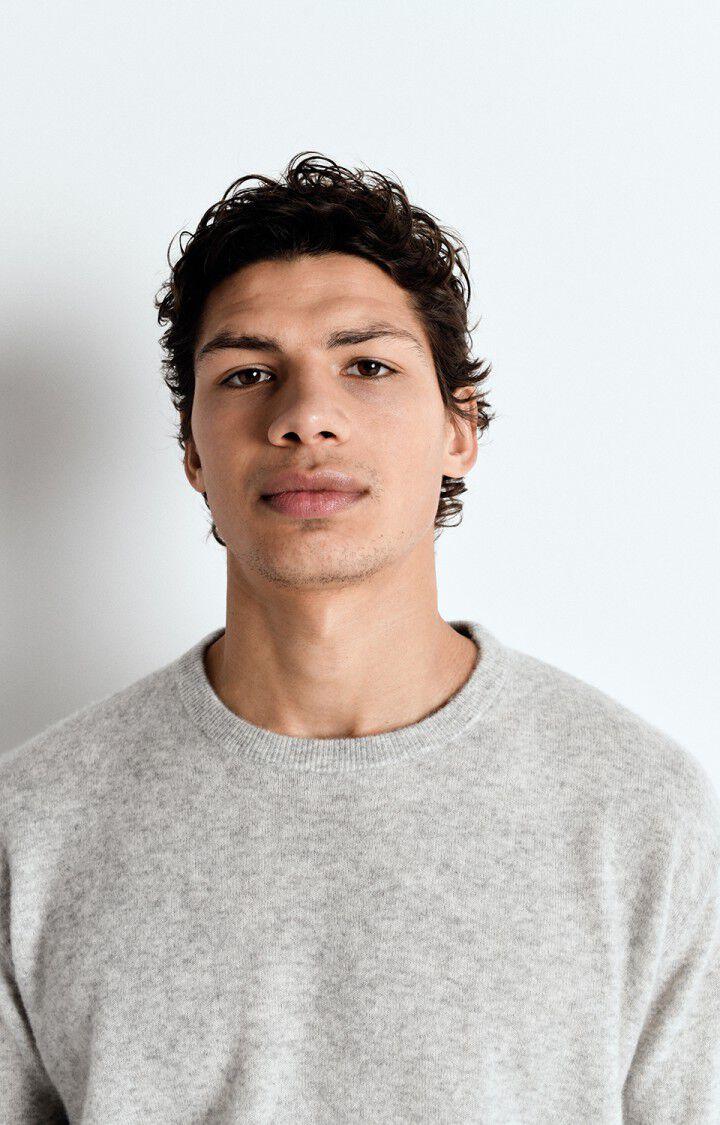 American Vintage Pull Homme Raxow - GRIS CHINE 60 Manches Longues Gris - E25