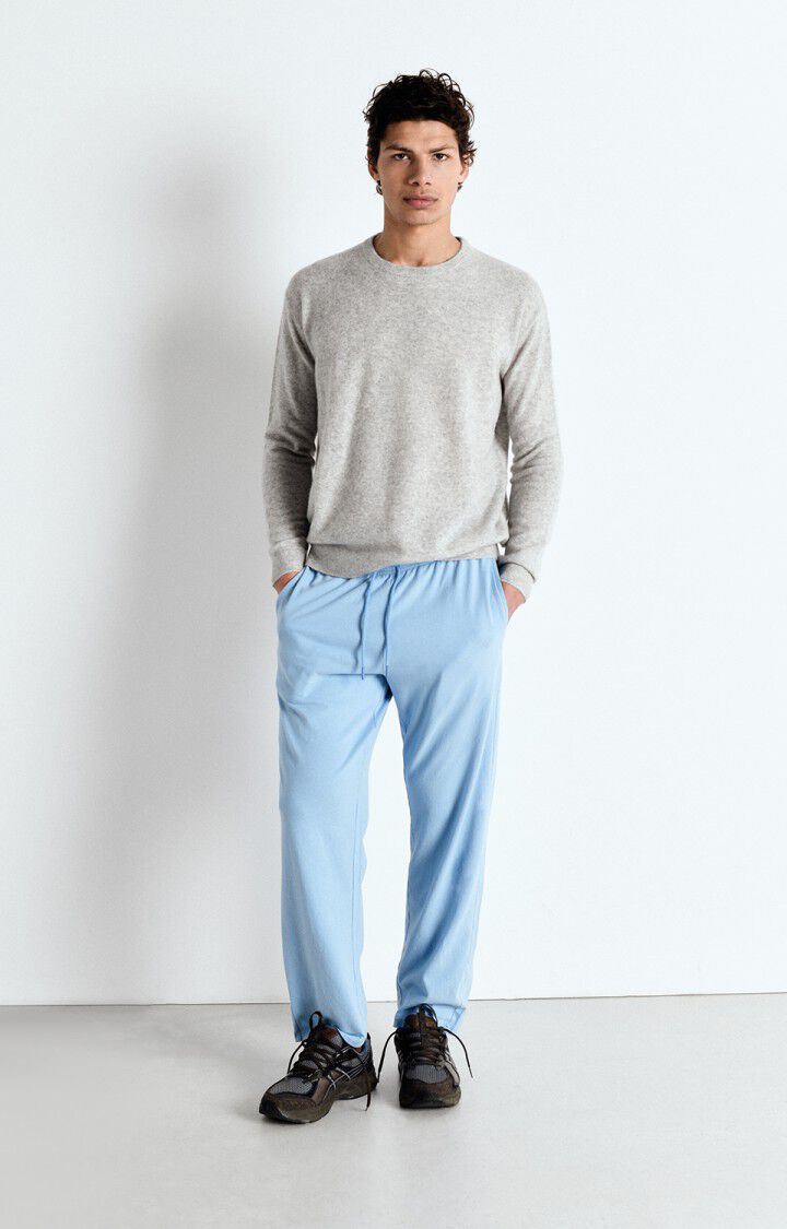 American Vintage Pull Homme Raxow - GRIS CHINE 60 Manches Longues Gris - E25