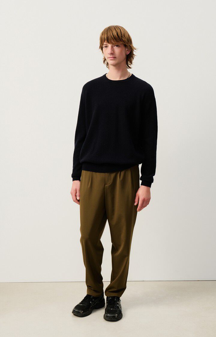 american vintage Pull homme Raxow - NOIR 60 Manches longues Noir - E25