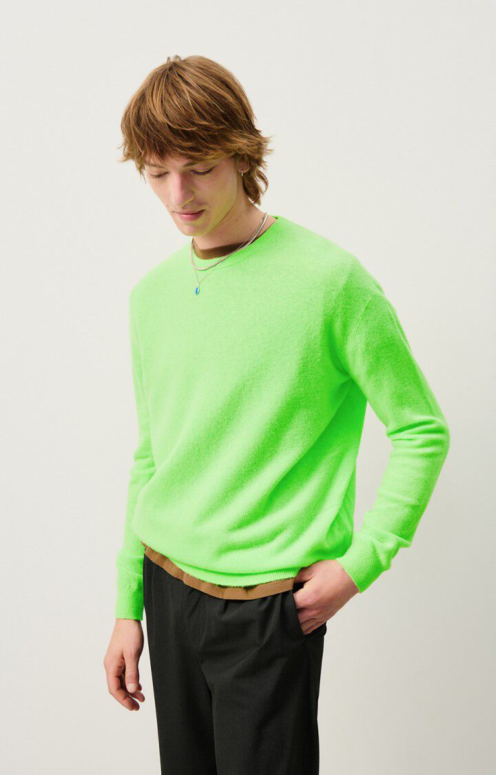 american vintage Pull homme Raxow - POMME FLUO 60 Manches longues Vert - H24