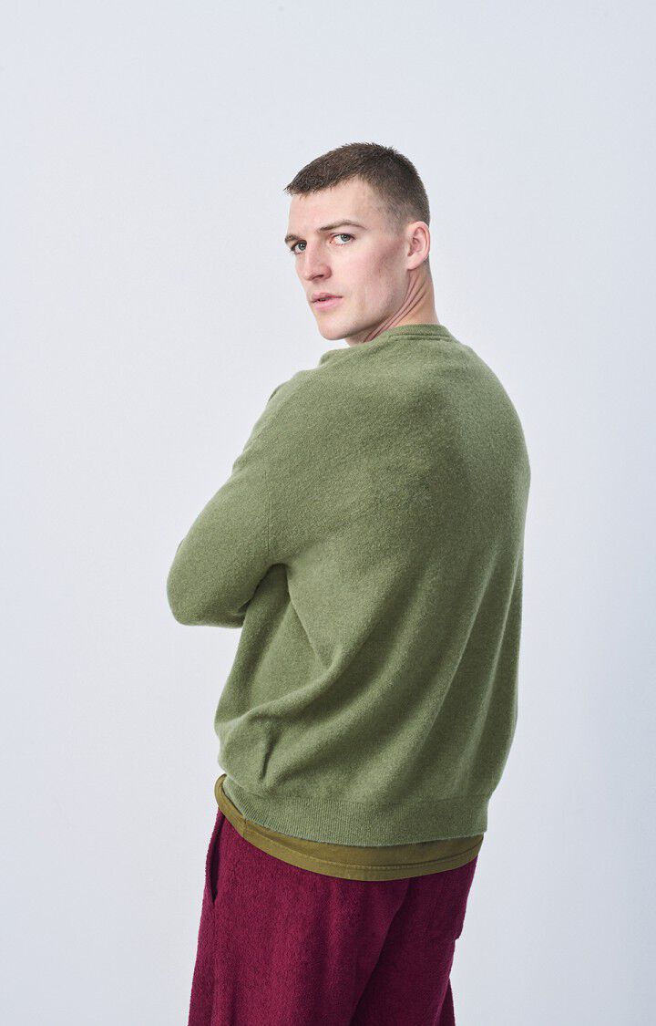 American Vintage Pull Homme Raxow - TORTUE 60 Manches Longues Vert - H24