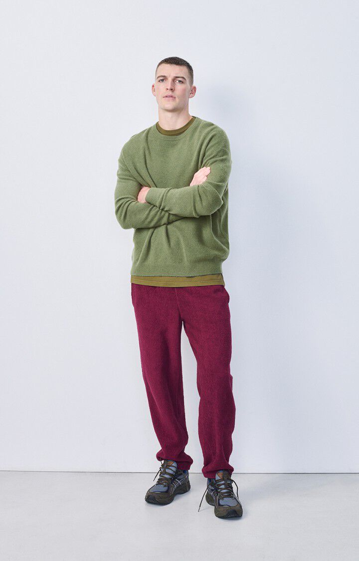 American Vintage Pull Homme Raxow - TORTUE 60 Manches Longues Vert - H24