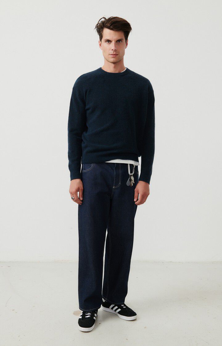 American Vintage Pull Homme Razpark - ABYSSE CHINE 60 Manches Longues Bleu - E24