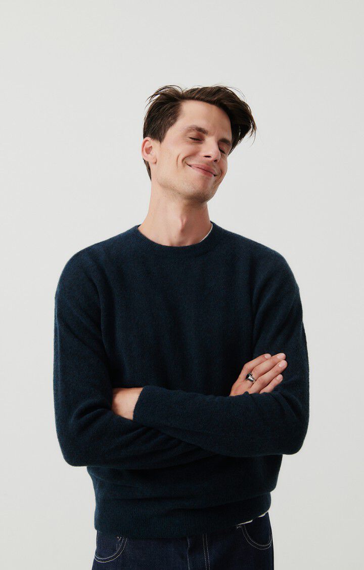 american vintage Pull homme Razpark - ABYSSE CHINE 60 Manches longues Bleu - E24