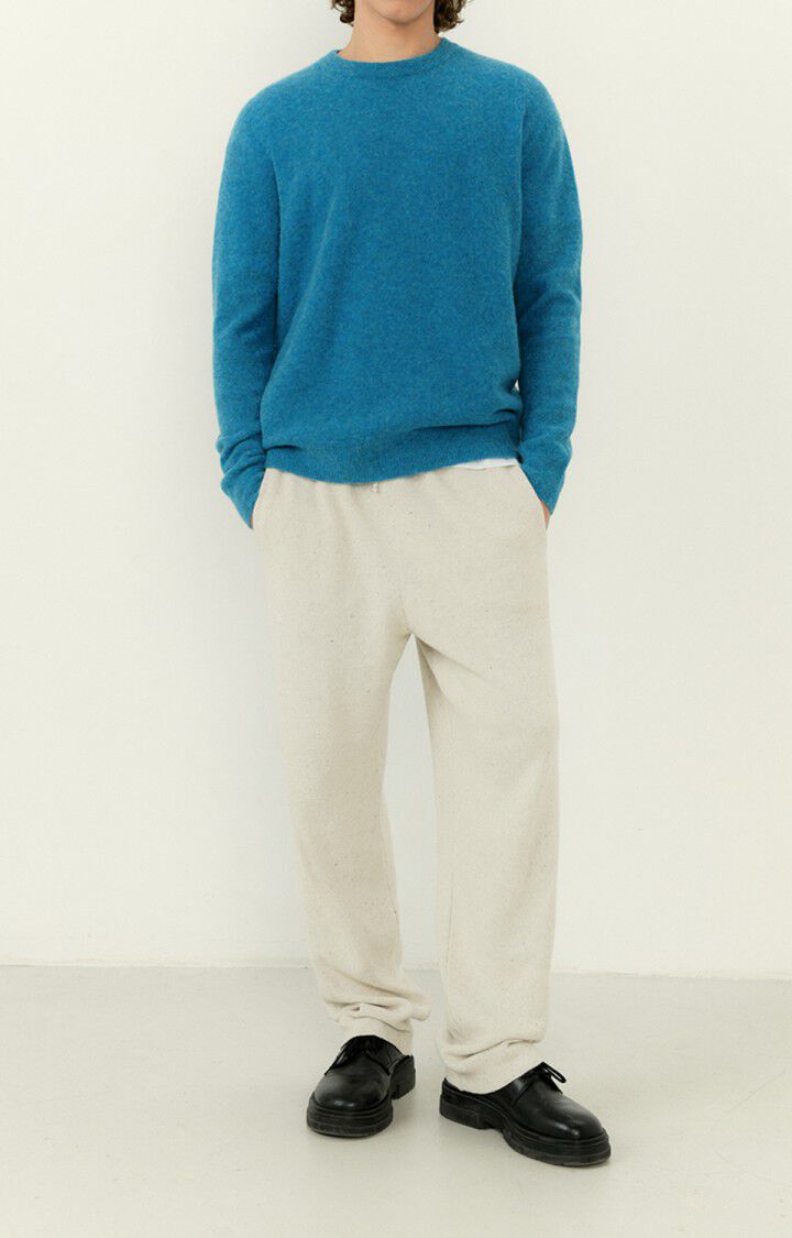 American Vintage Pull Homme Razpark - BLEUET MULTICHINE 60 Manches Longues Bleu - E23