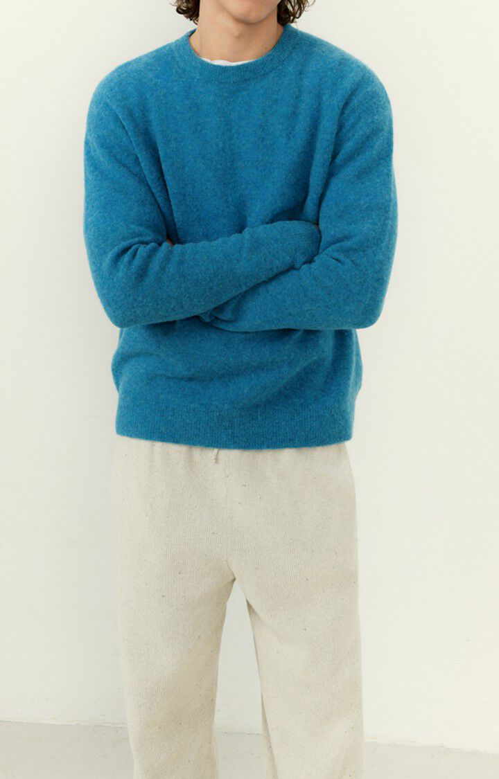 american vintage Pull homme Razpark - BLEUET MULTICHINE 60 Manches longues Bleu - E23