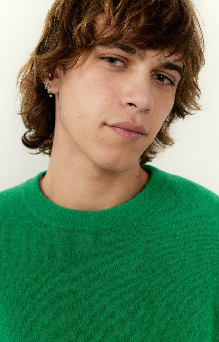 American Vintage Pull Homme Razpark - CORIANDRE CHINE 60 Manches Longues Vert - E23